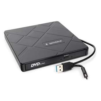 Оптический привод Gembird USB 3.0 DVD-USB-04 пластик, со встроенным кардридером и хабом черный