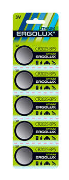 Аккумулятор ERGOLUX Батарея Lithium CR2032-BP5 CR2032 200mAh  блистер