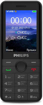 Сотовый телефон Philips Мобильный телефон E172 Xenium черный моноблок 2Sim 2.4" 240x320 0.3Mpix GSM900/1800 GSM1900 MP3 FM microSD max16Gb
