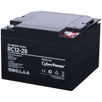 Аккумулятор для ИБП CYBERPOWER Аккумуляторная батарея RC 12-28 12V/28Ah {клемма М6, ДхШхВ 166х175х125мм., высота с   клеммами125, вес 9,1кг., срок службы 6 лет}