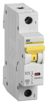 Автоматический выключатель IEK Выключатель автоматический MVA31-1-025-B 25A тип B 6kA 1П 230/400В 1мод белый