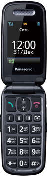 Сотовый телефон Panasonic Мобильный телефон TU456 черный раскладной 1Sim 2.4" 240x320 0.3Mpix GSM900/1800 microSDHC max32Gb