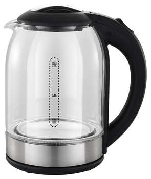 Чайник/Термопот STARWIND Чайник электрический SKG2051 1.8л. 1800Вт черный/серебристый корпус: стекло/пластик