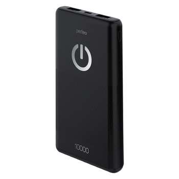 Зарядное устройство, аккумулятор Perfeo Powerbank 10000 mah + Micro usb /In Micro usb /Out USB 1 А, 2.1A/ Black