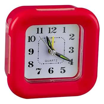 Акустическая система Perfeo Quartz часы-будильник "PF-TC-003", квадратные 9,5*9,5 см, подсветка, красные