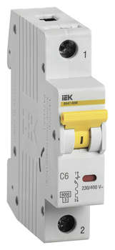 Автоматический выключатель IEK Выключатель автоматический MVA31-1-006-C 6A тип C 6kA 1П 230В 1мод белый