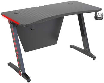 Компьютерный стол CACTUS Стол игровой CS-GTZ-BK-CARBON-RED столешница МДФ карбон каркас черный