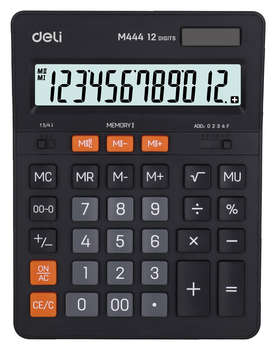 Калькулятор DELI настольный EM444 темно-серый 12-разр.