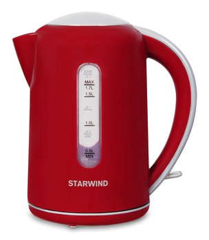 Чайник/Термопот STARWIND Чайник электрический SKG1021 1.7л. 2200Вт красный/серый корпус: пластик