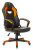 Кресло, стул ZOMBIE Кресло игровое GAME 16 черный/оранжевый эко.кожа/ткань крестов. пластик