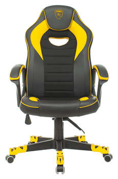 Кресло, стул ZOMBIE Кресло игровое GAME 16 черный/желтый эко.кожа/ткань крестов. пластик