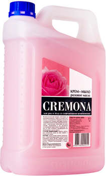 Мыло CREMONA Крем-жидкое 5л розовое масло канистра