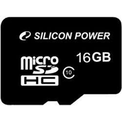 Карта памяти Silicon Power Micro SecureDigital 16Gb SP016GBSTH010V10 {MicroSDHC Class 10}