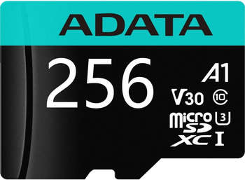 Карта памяти A-DATA Флеш карта microSDXC 256GB AUSDX256GUI3V30SA2-RA1 Premier Pro + adapter