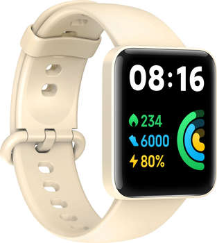 Умные часы, браслет Xiaomi Смарт-часы Redmi Watch 2 Lite GL 1.55" TFT корп.бежевый рем.бежевый разм.брасл.:140-210мм