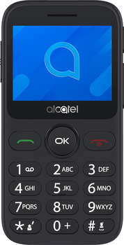 Сотовый телефон ALCATEL Мобильный телефон 2020X серый моноблок 1Sim 2.4" 240x320 Nucleus 0.3Mpix GSM900/1800 GSM1900 FM microSD max32Gb