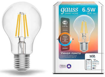 Устройство (умный дом) GAUSS Умная лампа IoT Smart Home E27 6.5Вт 806lm Wi-Fi