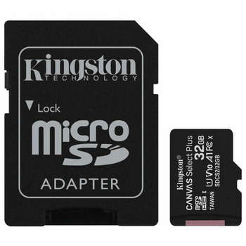 Карта памяти Kingston microSDHC 32 GB Canvas Select Plus, UHS-I U1, 100 Мб/с , адаптер, SDCS2/32GB
