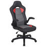 Игровое кресло BRABIX Кресло компьютерное "Skill GM-005", откидные подлокотники, экокожа, черное/красное, 532496
