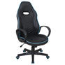 Игровое кресло BRABIX Кресло компьютерное "Flame GM-004", экокожа, черное/голубое, 532498