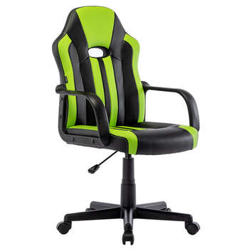 Игровое кресло BRABIX Кресло компьютерное "Stripe GM-202", экокожа, черное/зеленое, 532511