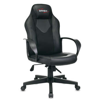 Игровое кресло BRABIX Кресло компьютерное "Game GM-017", экокожа/ткань, черное, 532641, GM-017_532641